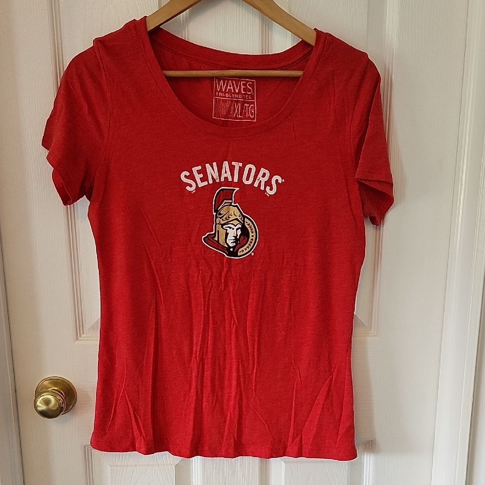 Women's Red Senators Short Sleeve Tee
